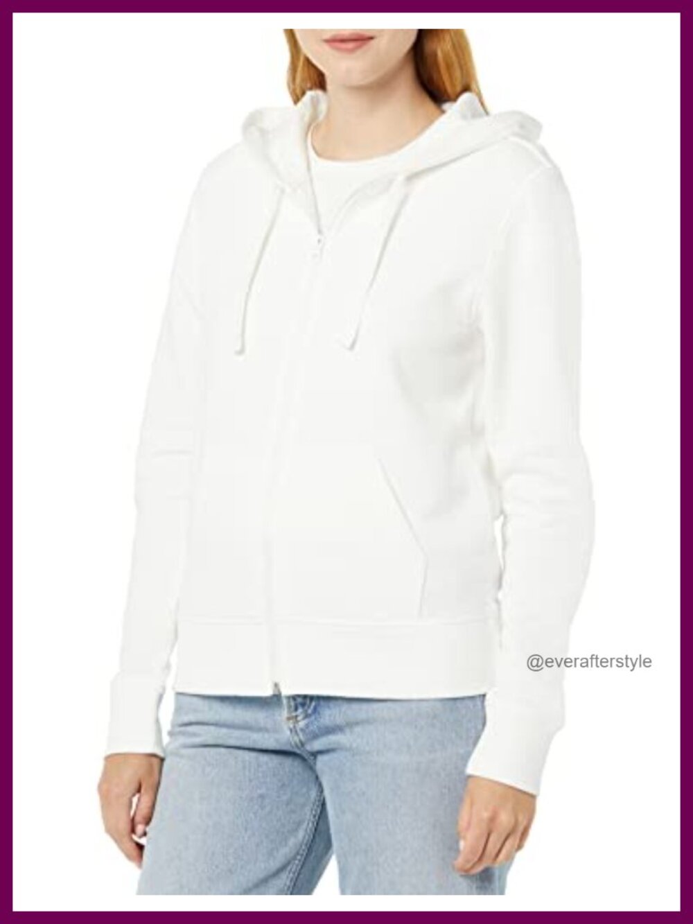Women's Midweight Fleece Full-Zip Hoodie with Drawstring Athletic Fit Plus Size